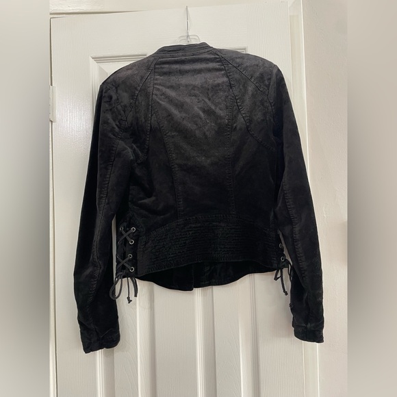 Free People Black Velvet Jacket Size XS - Picture 2 of 4